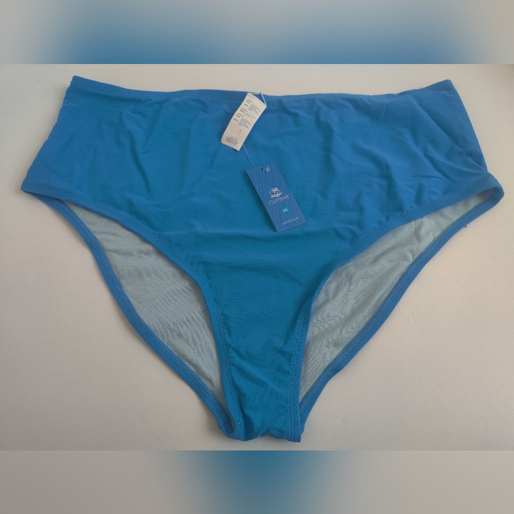 🆕 Cupshe turquoise aqua blue Bikini bottoms swim pool beach vacation_3X